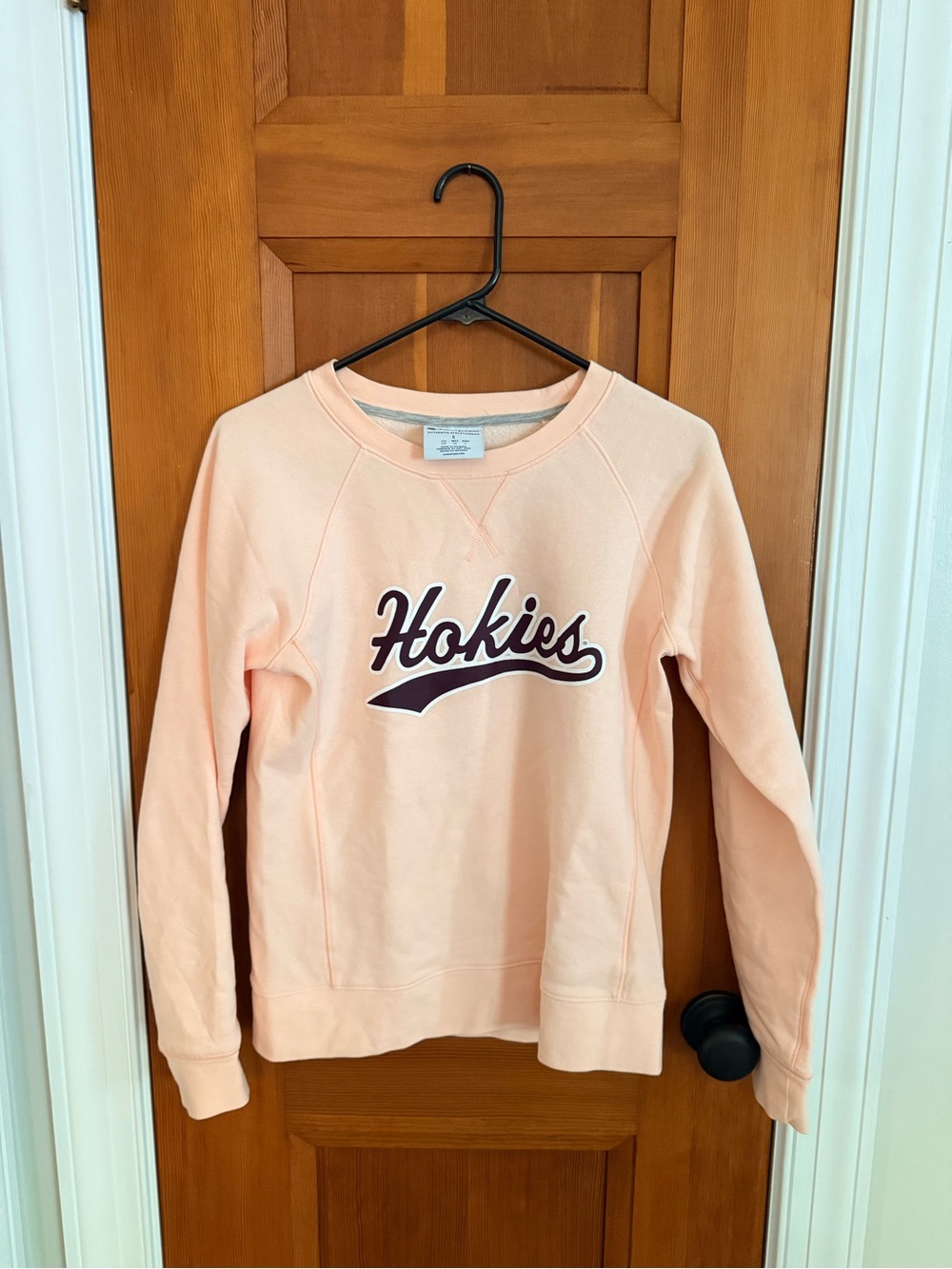 Virginia Tech Hokies Script Sweatshirt in Light Peach